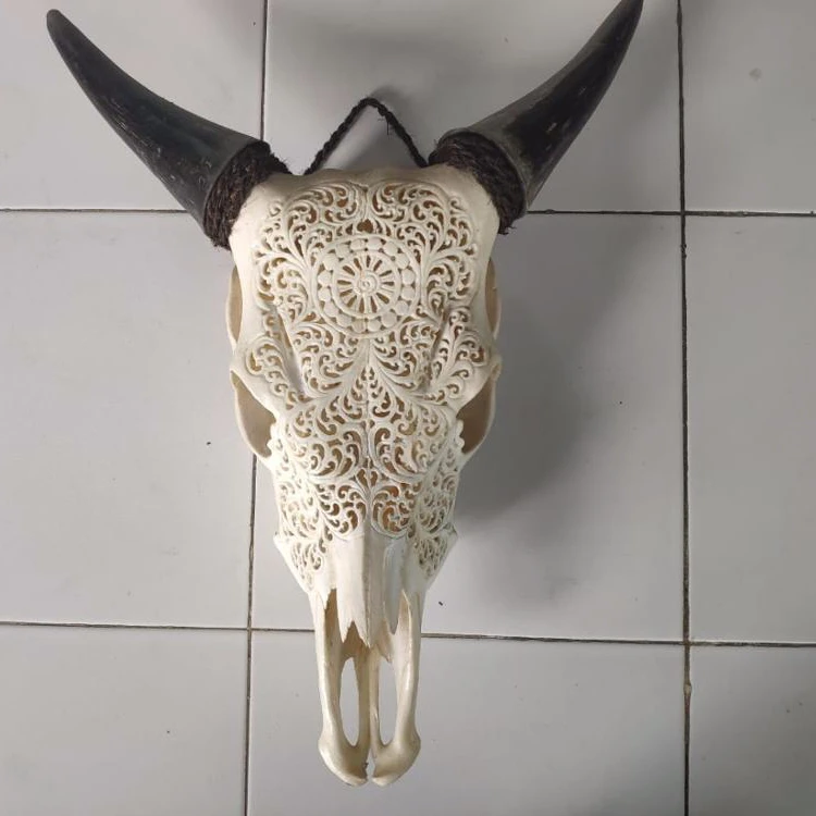 cheap real animal cow skull high quality hand carved 100% in handmade hanging home decoration mixed design ready stock
