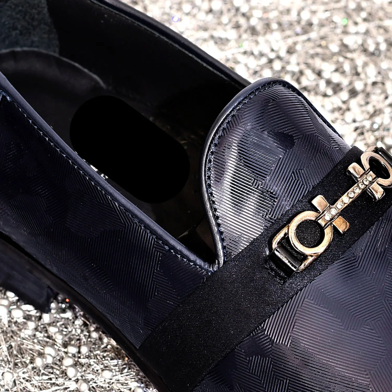 High Quality Made in Italy - Moccasins for Men - Elegant Shoes Dress with Clamp and Satin Strip Shoes for Wedding