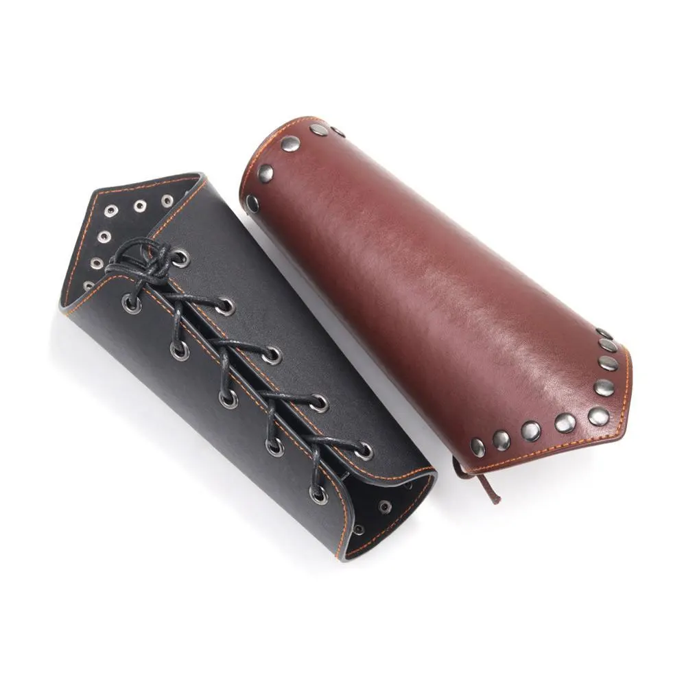 Archery Safety Gears Leather Forearm Guard Leather Archery Arm Guard For Shooting