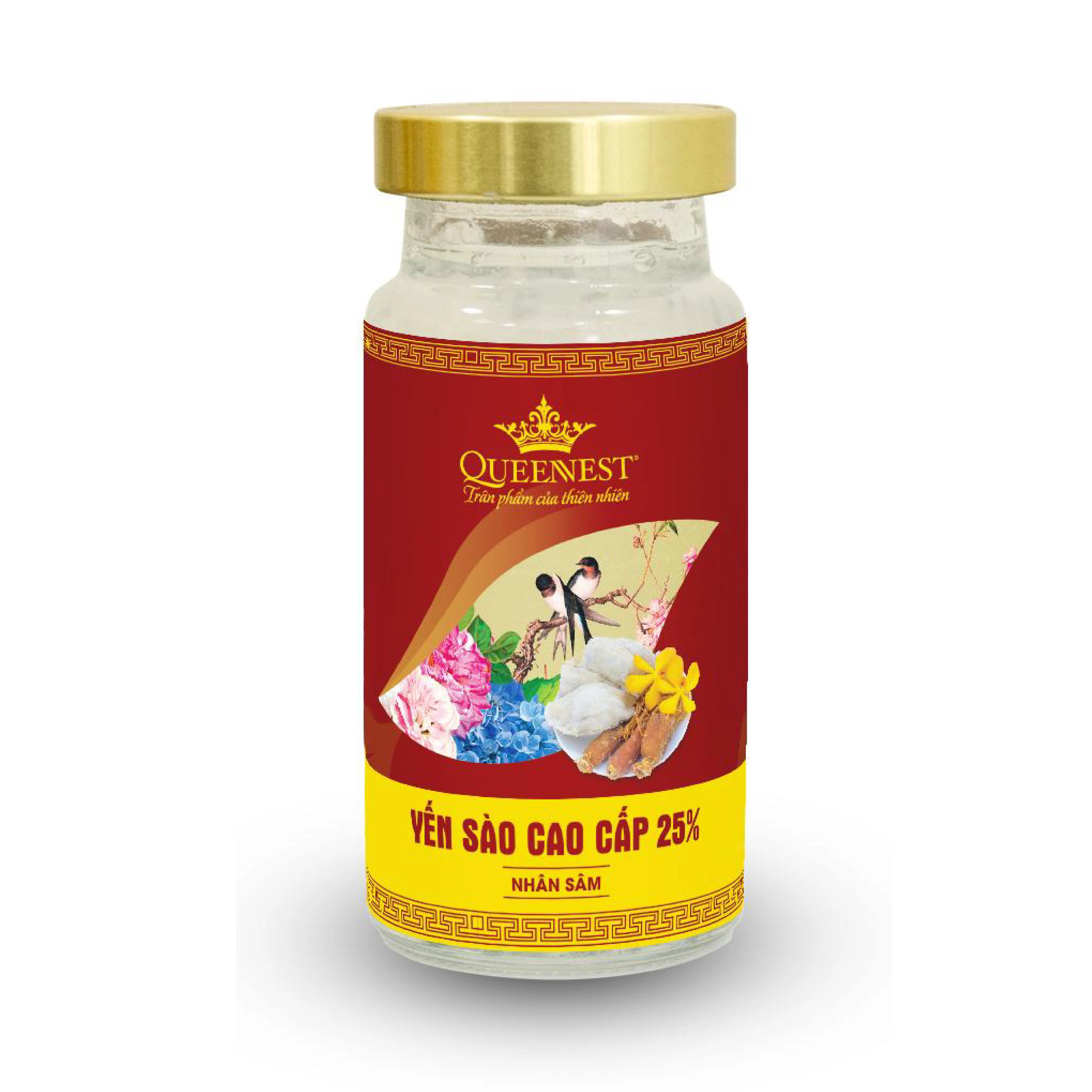 Премиум Птичье гнездо 25% женьшень QUEENNEST 150 мл (6 банок x 150 мл) из Вьетнама