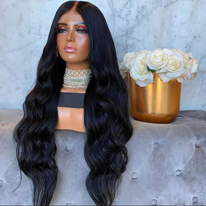 Естественный цвет парики 13x4 кружева застежка спереди из натуральных волос человеческие бразильские необработанные Виргинские Волосы неглубокие кружевные волнистые волосы