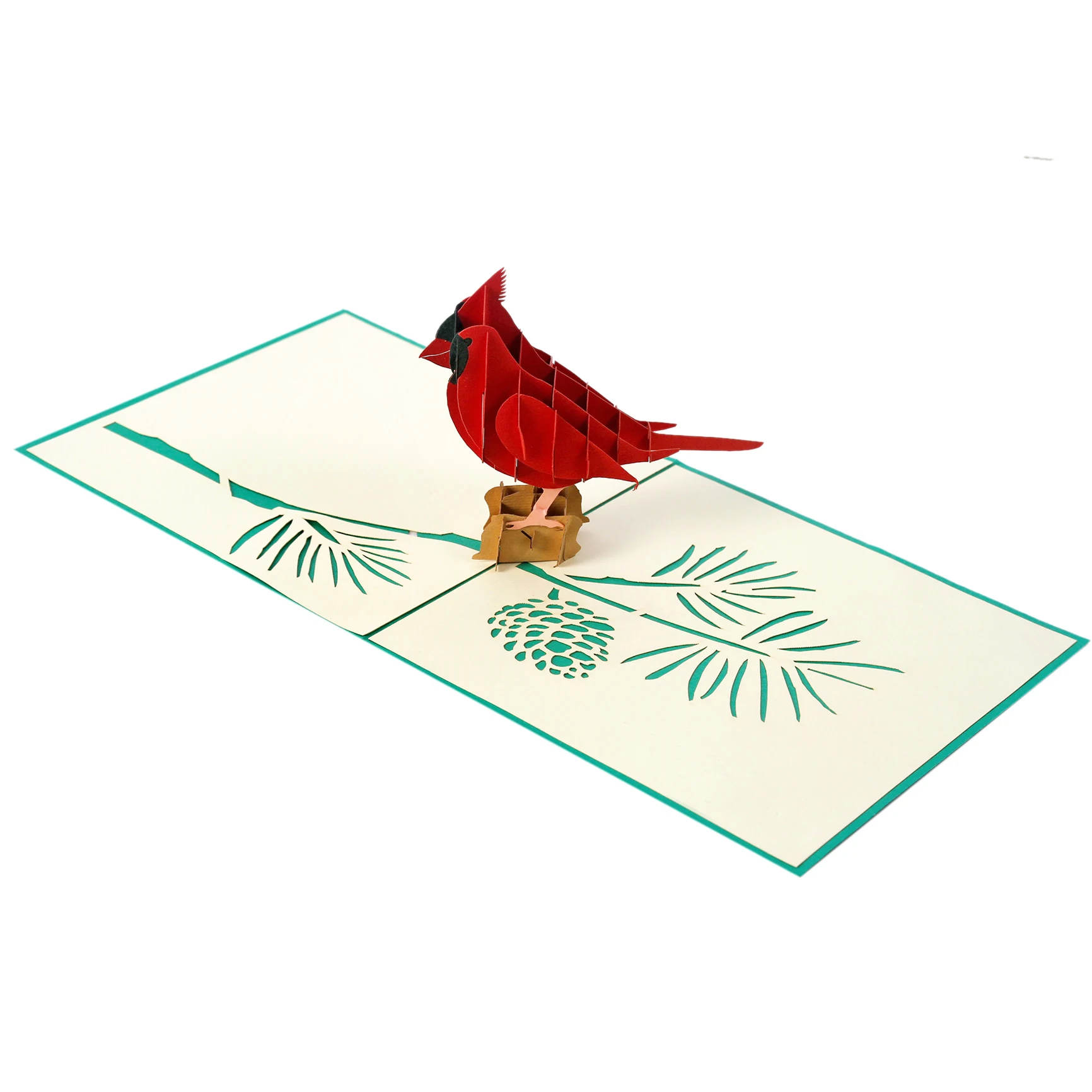 Wholesale Price Vietnam Custom Design and Manufacturer Cardinal Bird Animal 3D Pop Up to Invitation or greeting Birthday card