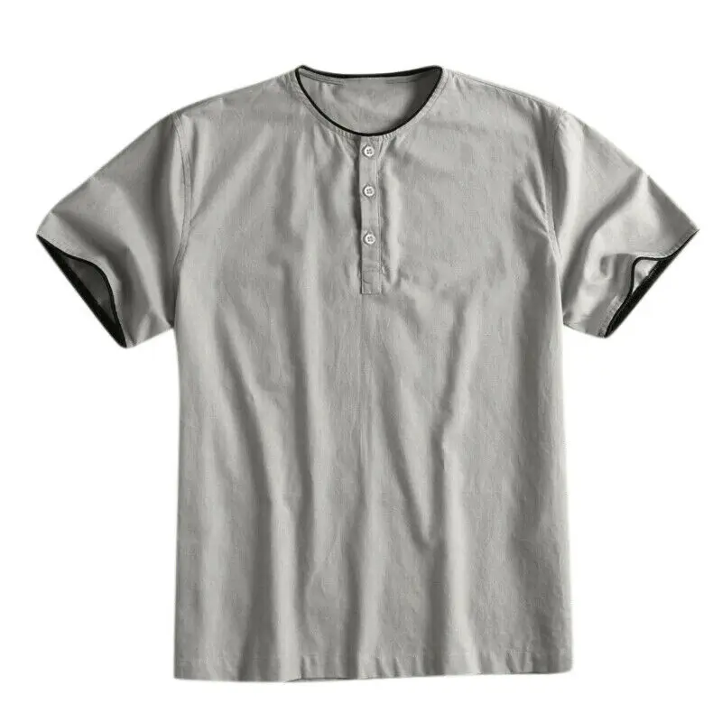  Мужская простая Классическая футболка с круглым вырезом и пуговицами OEM хлопковая уличная одежда для мальчиков оптовая продажа повседневные дешевые футболки мужчин