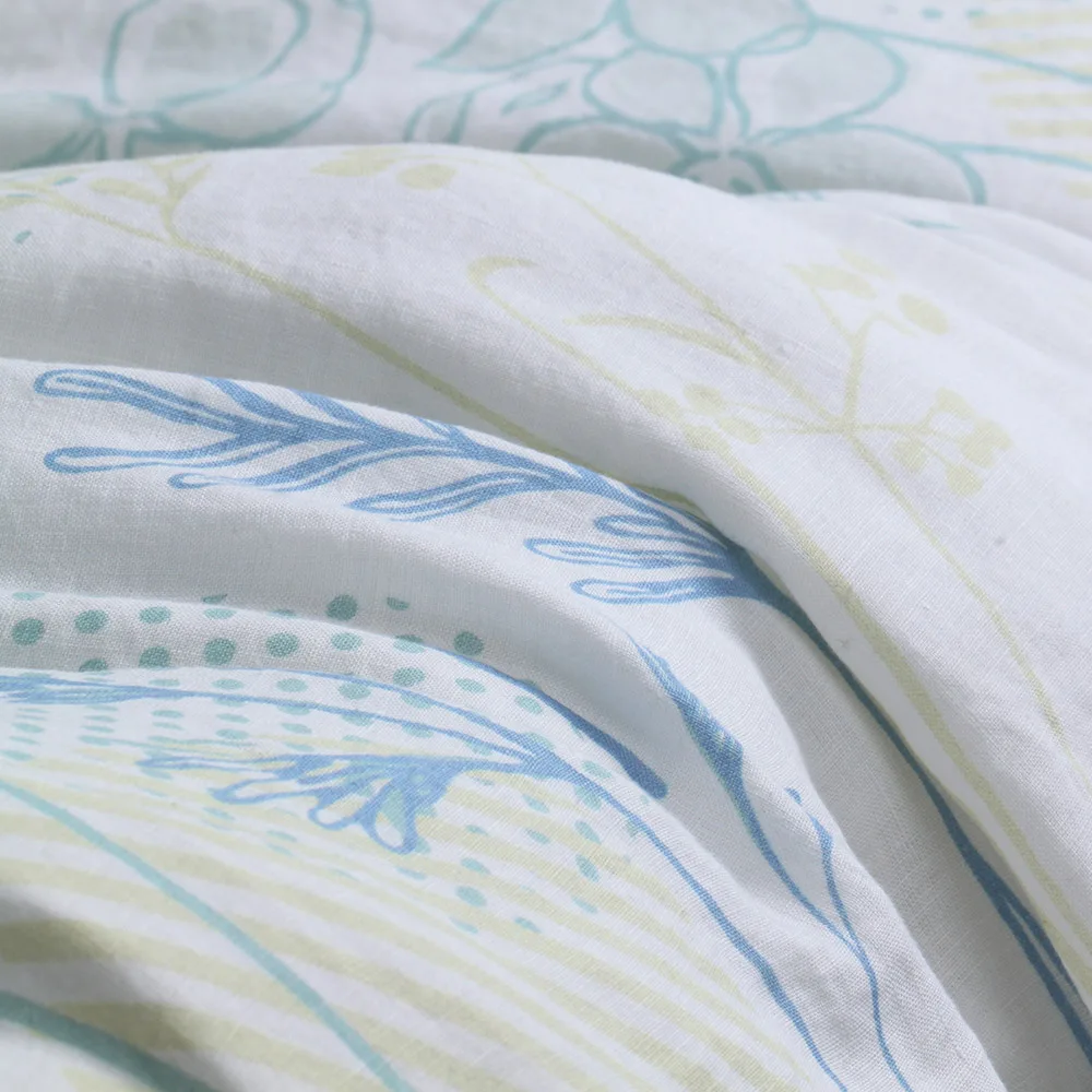 Wildflower reactive printed 100% flax linen bedspread Bedding Premium Ultra bed sets zmozon supplier factory