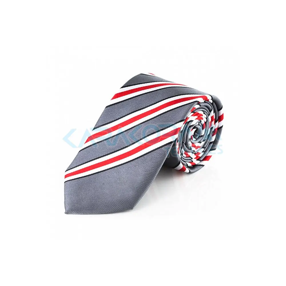 High Quality Custom Striped Logo Design Polyester  Corporate Tie For Men