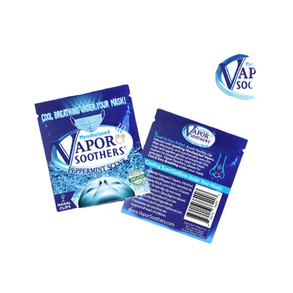 Частная марка Vapor soother, носовые зажимы с перечной мятой, 2 шт., носовой расширитель в пакете, Премиум качество