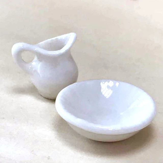 Miniatures Accessories White Syrup Cup and Plate Set for Coffee for Children DIY