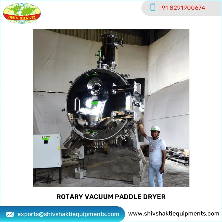 Indian Manufacturer of Excellent Performance Efficient Customized Rotary Vacuum Paddle Dryer for Chemical & Pharma
