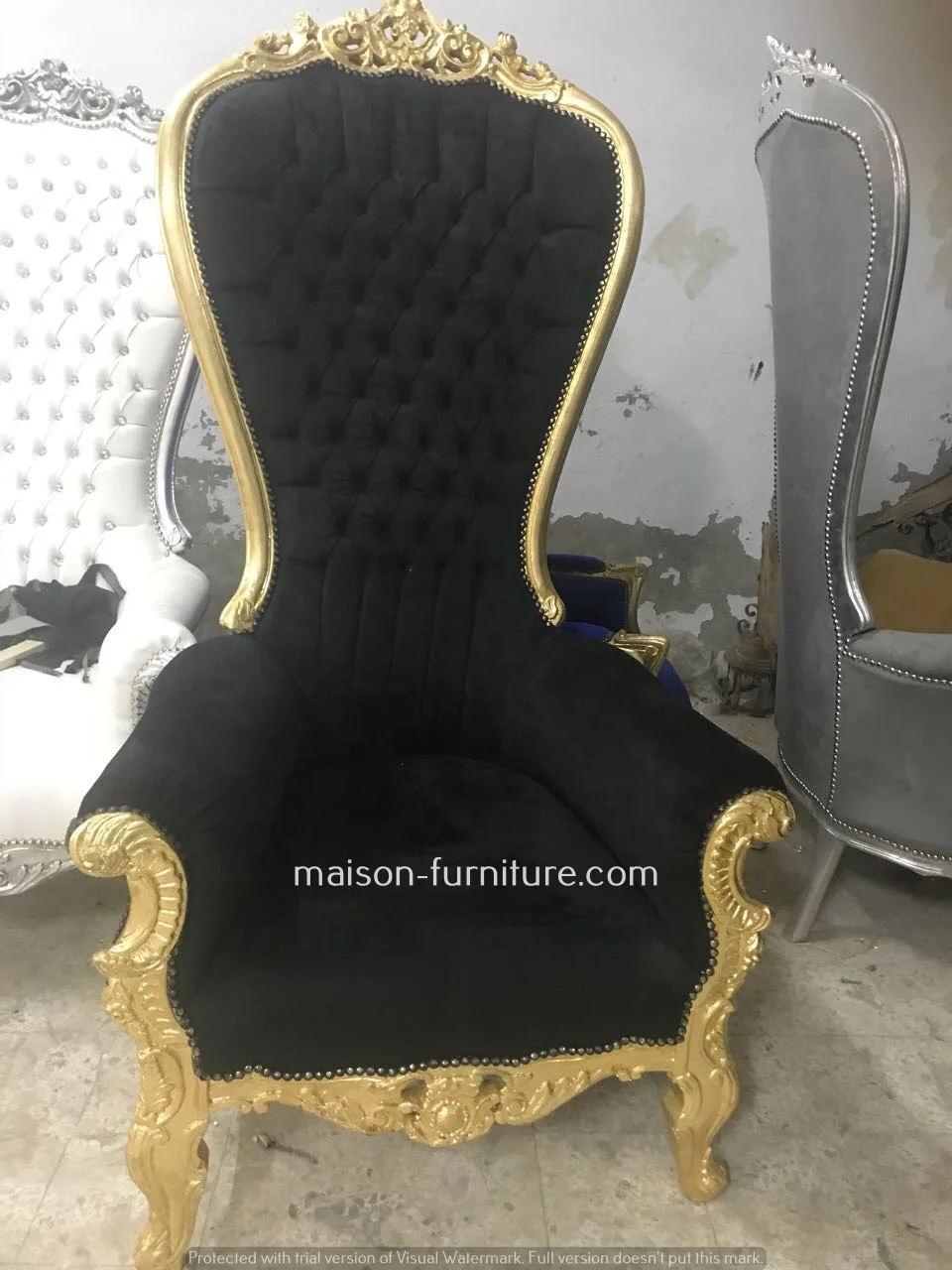 French Baroque High Back King Throne chair