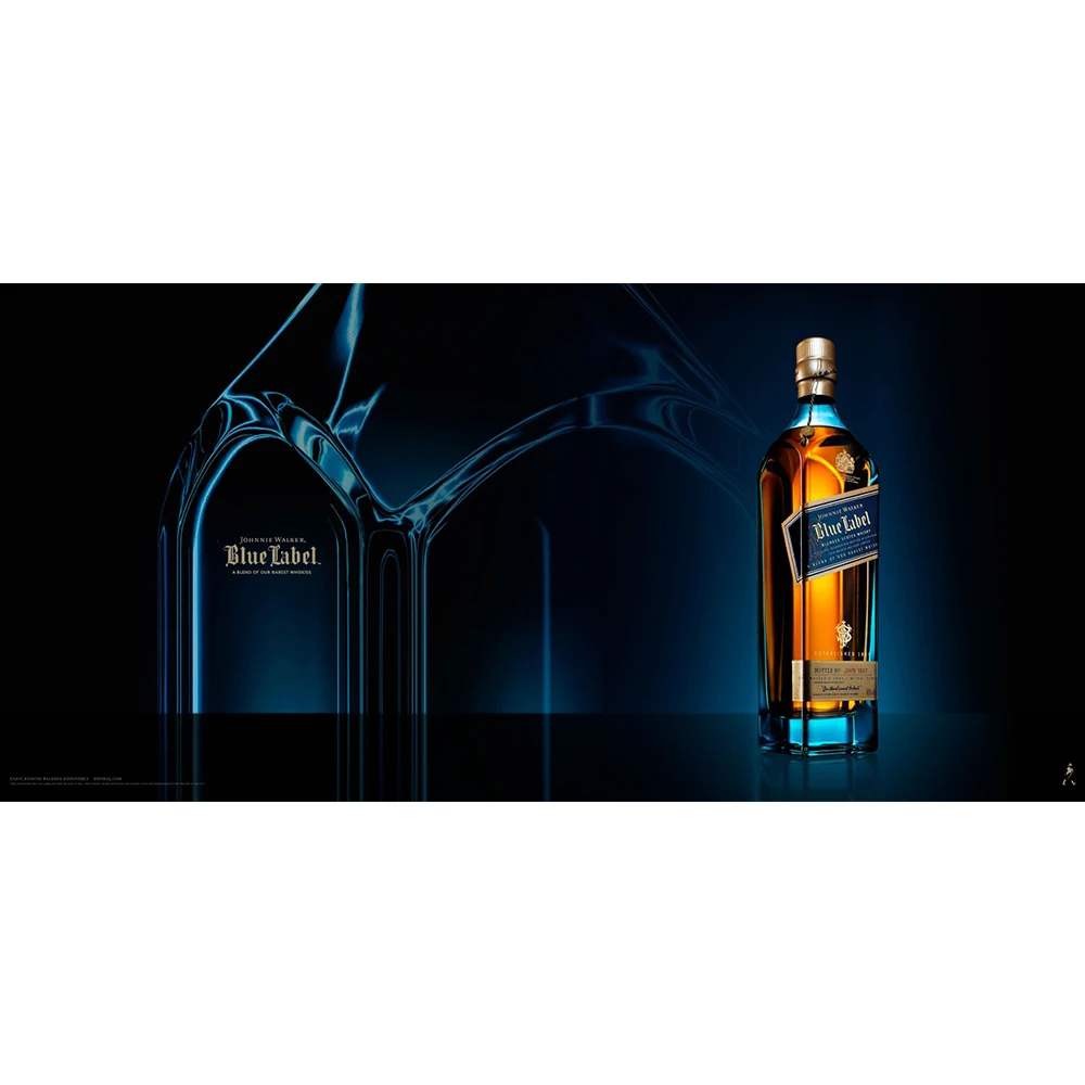 1000ml Whisky-Blue Label 1L 40% alc./vol with Supple Balanced Palate Highland Style Smoke Finish