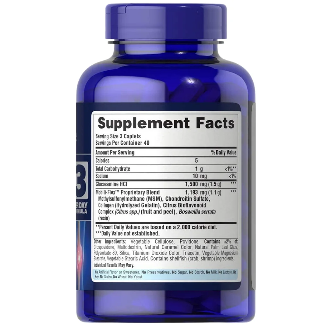 Wholesale Puritans Pride Double Strength Glucosamine, Chondroitin & MSM Joint Soother 120 Caplets USA Distributor