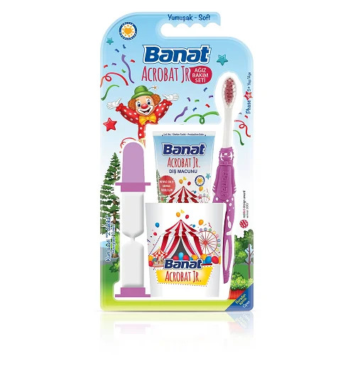 Banat Acrobat Junior Oral Care Kit Soft Toothbrush