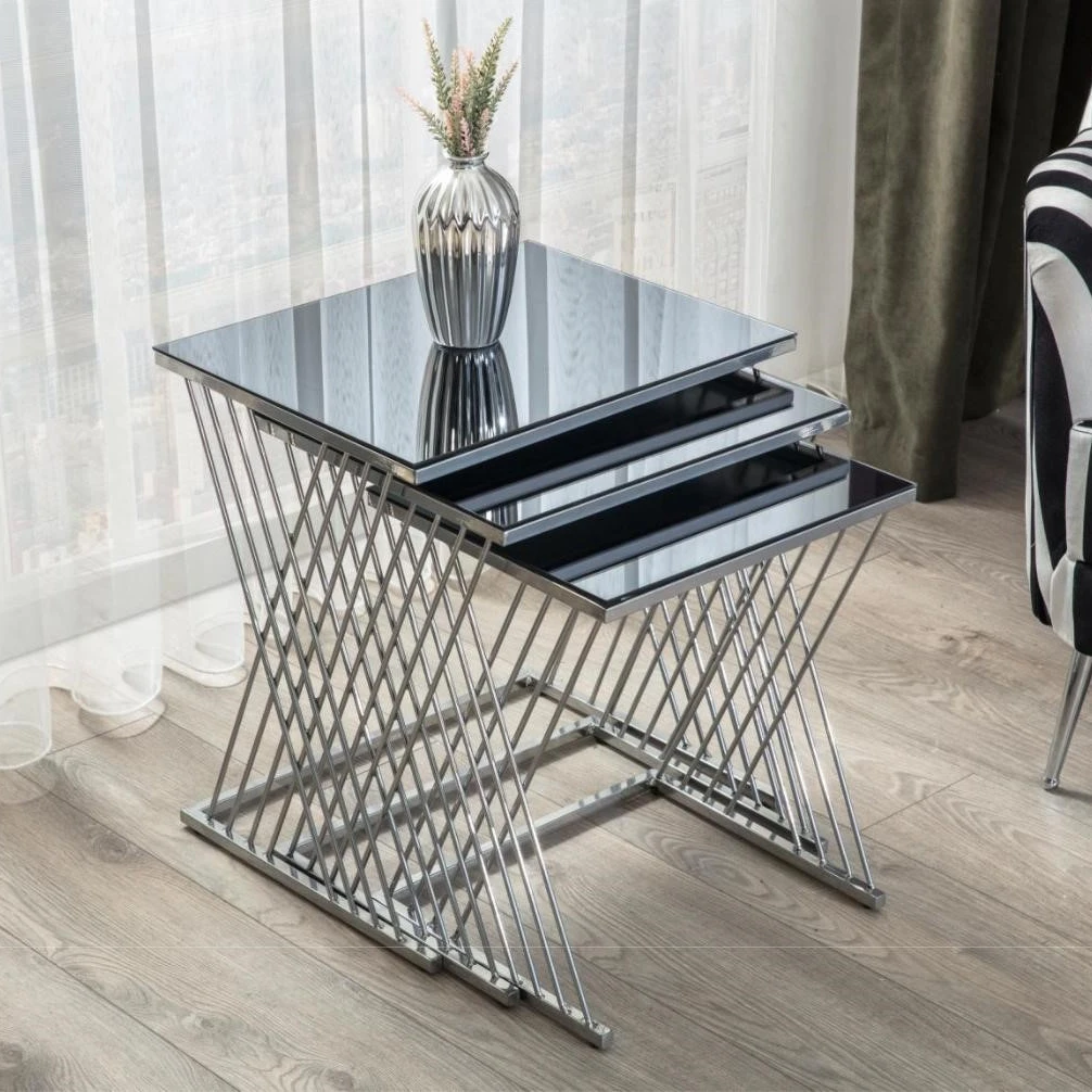TS Vettore 108 Modern Glass Coffee Table for Living Room OEM Factory Made in Turkey Home Furniture