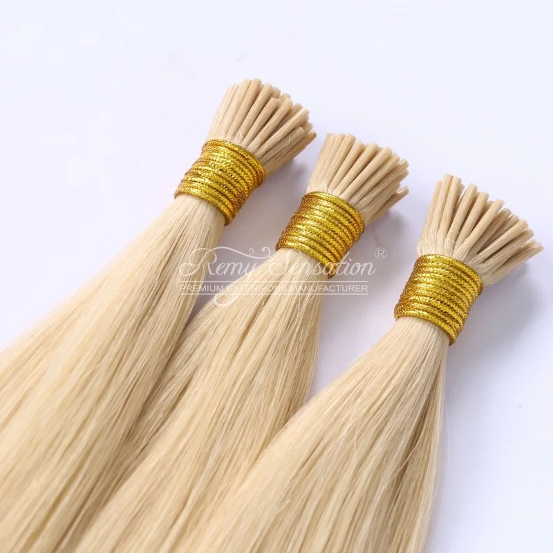 Распродажа наращивание человеческих волос I-Tip Fusion настоящие предварительно скрепленные кератиновые неповрежденные волосы
