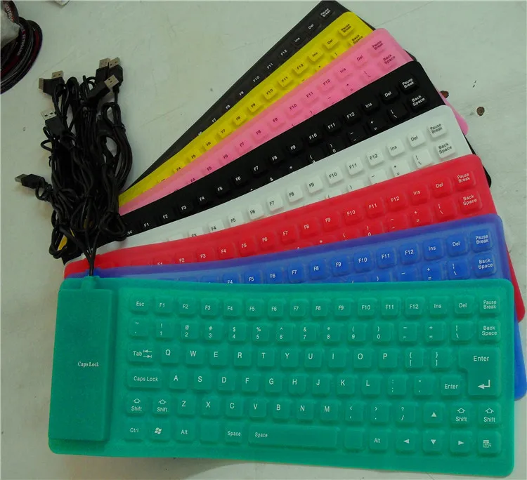 Силиконовый чехол для клавиатуры 85 клавиш USB 2 0 Мягкая ноутбука настольного компьютера ПК сумка зеленого цвета из водонепроницаемого материала на заказ белого и синего водостойкий моющиеся