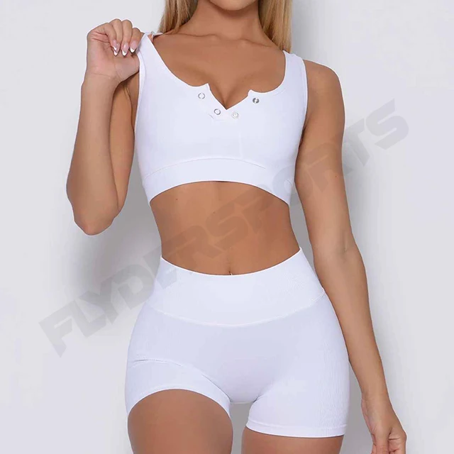 Custom Women Sports Wear Seamless Sports Bra And Leggings Gym Fitness Two Piece Yoga Set