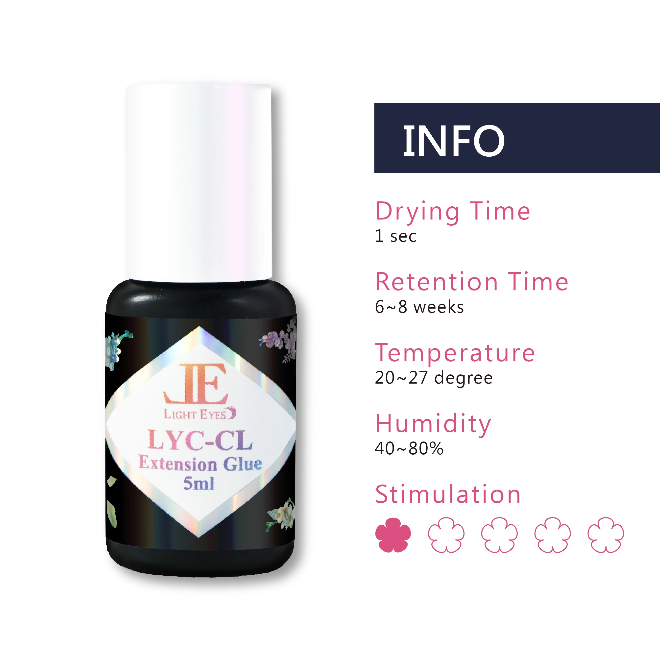 LIGHTYEES No Allergy Clear Lashes Adhesive White Glue 5ml