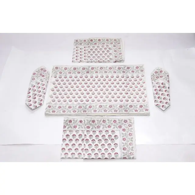 Индийский хлопковый ручной платок с цветочным принтом праздничный носовой индийская ткань обеденный стол коврик и салфетки набор 12 штук этнический