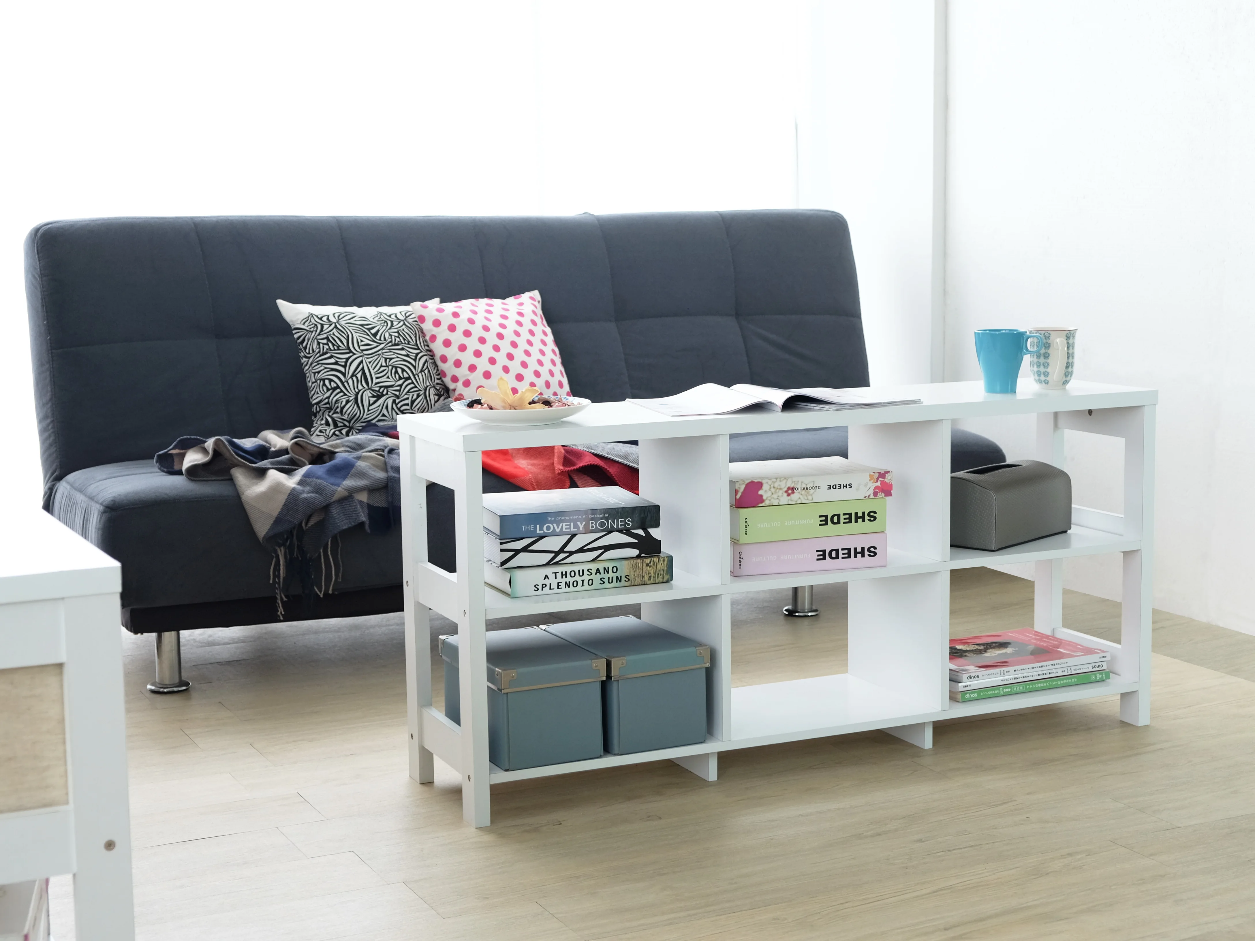 Modern storage shelf for bedroom furniture