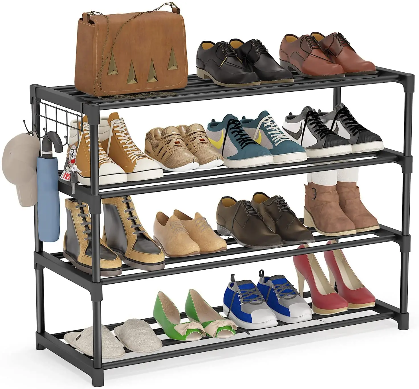 Домашний 4-ярусный выставочный стенд портативный дисплей для гостиной полка обуви металлический ящик