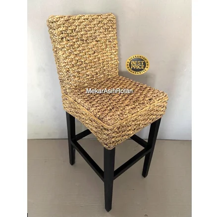 Bar stool natural chair wicker water hyacinth asia