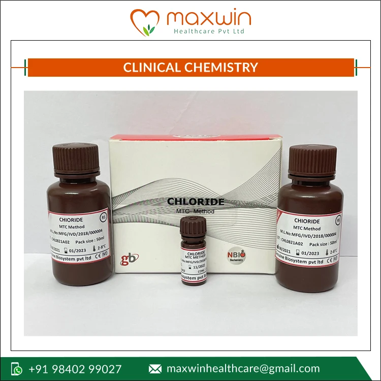 High Accuracy Chloride Clinical Chemistry Reagent Test Kit - 2 x 50 ml Test Kit Set to Determine Chloride in Human Serum