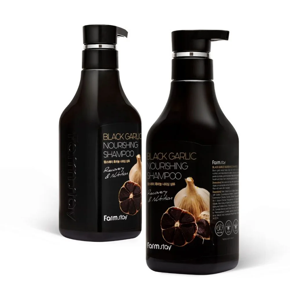 FARMSTAY BLACK GARLIC NOURISHING SHAMPOO - CPNP made in Korean Cosmetic - Help prevent hair loss Hair Repairing Nourishing
