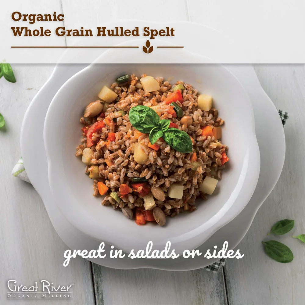 
Great River Organic Milling Organic Whole Grain, Hulled Spelt, 25lb bag 