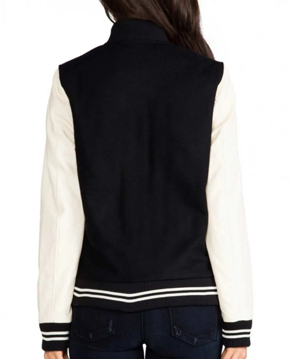 Customize Best Quality New style White Color sleeve Varsity Letterman Jacket Embroidered for Women and Adults Girls