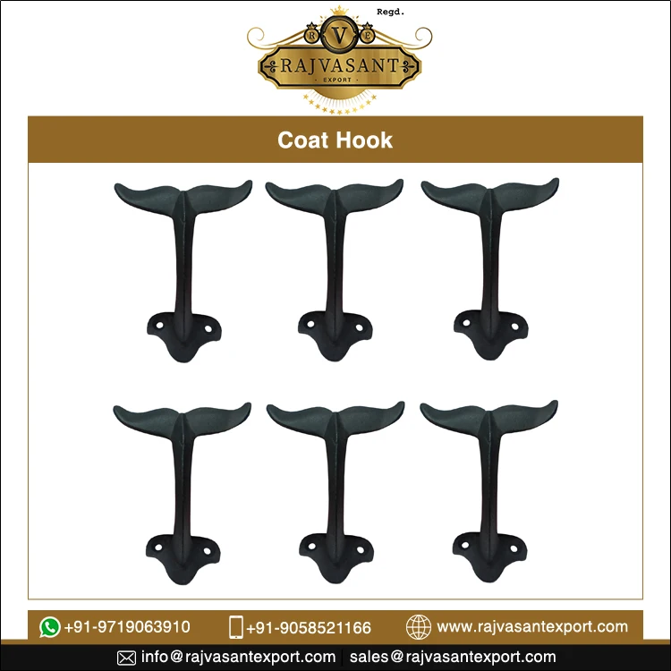 Solid Cast Iron Small Double Robe Fish Tail Bedroom Doors Coat Hooks at the lowest price direct from manufacturers