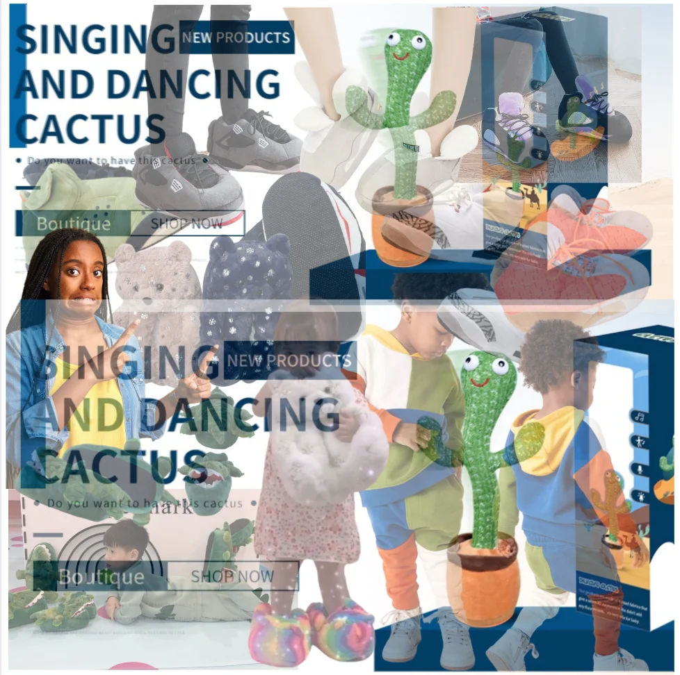 AA battery USB Popular New Dancing Cactus Dance Plush Toy Doll Decorative Stuffed Plant Dancing Cactus Toy