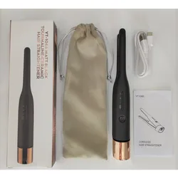 DROP SHIP Thin Plate Mini Travel Hair Styling Hot Sale Tools Wireless USB Rechargeable Cordless Hair Straightener Flat Iron