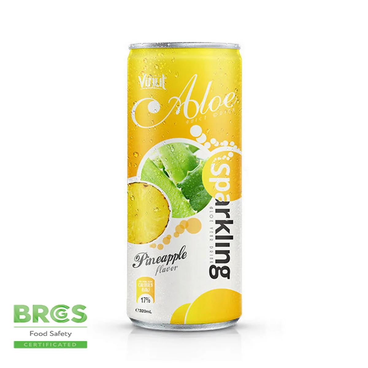 
320ml Canned Sparkling Aloe vera drink with Pineapple flavor White Label Factory 