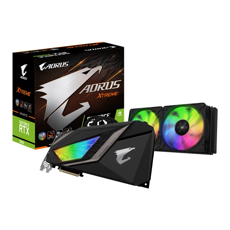  Видеокарта GIGABYTE AORUS NVIDIA GeForce RTX 2080 XTREME WATERFORCE 8G с 240 мм AIO RGB Fans (GV-N2080AORUSX