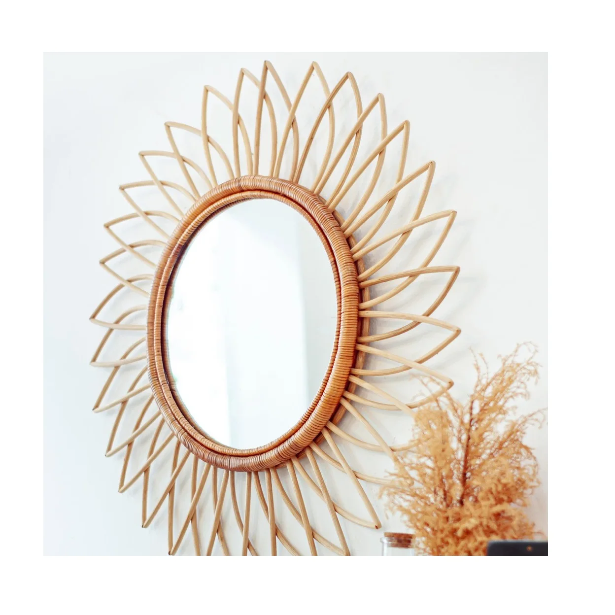 Eco-Friendly Natural Rattan Mirror/ Bamboo Mirror For Home Decoration High Quality Made In Vietnam