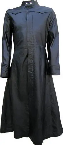 Detective Gothic Style Men Leather Trench Long Coat Neo Matrix Style Brown Men Jacket Genuine Leather and Customized Shell 1pcs