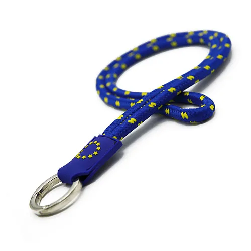 custom economy Cord ID Lanyards Promotional Round Jacquard Cord Lanyard