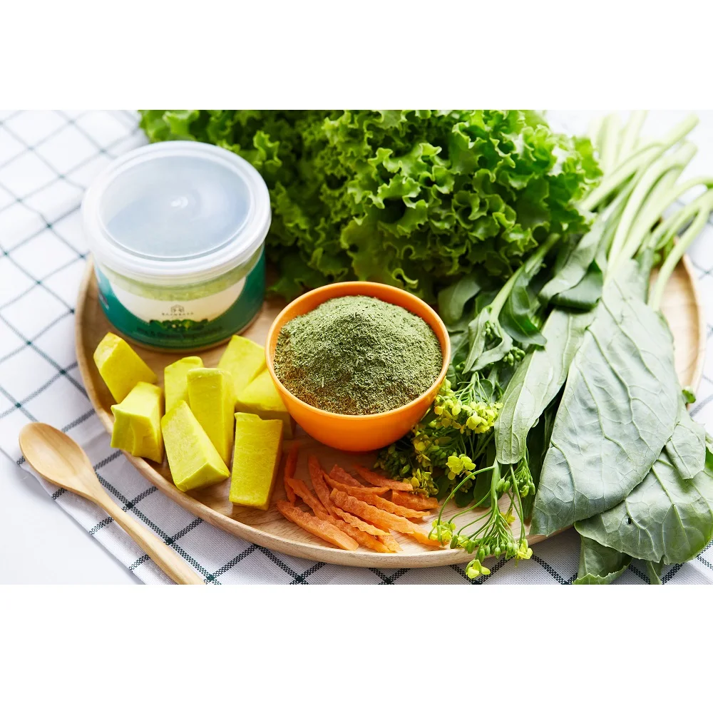 5 Kinds Of Freeze Dried Mixed Green Vegetables Powdered With Spinach Gourd Kale Broccoli 50g