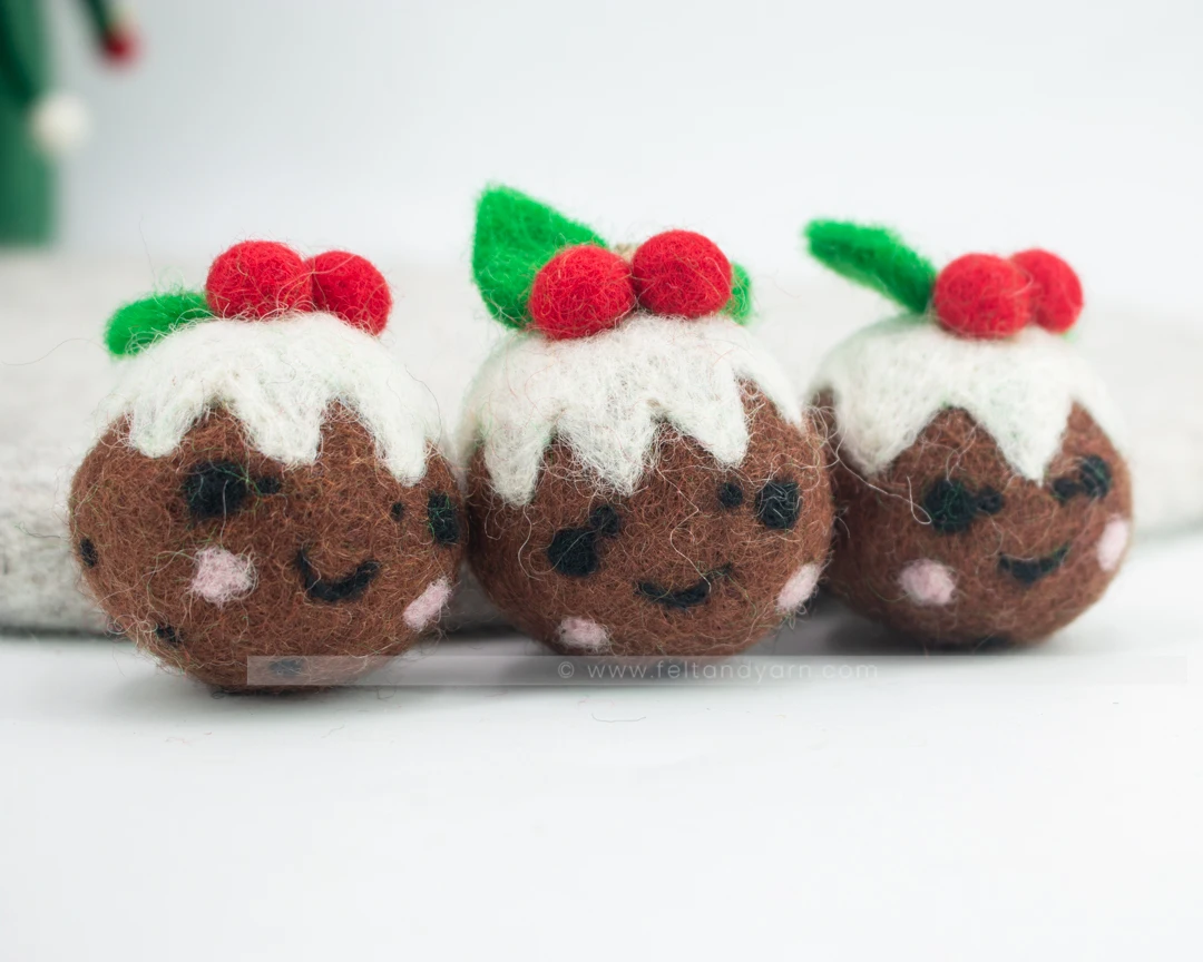 Christmas Pudding 2 Hot Selling New Design-2019 Wool Felted Purely Hand-felted Product by Nepalese Artisan Eco-friendly NZ Wool