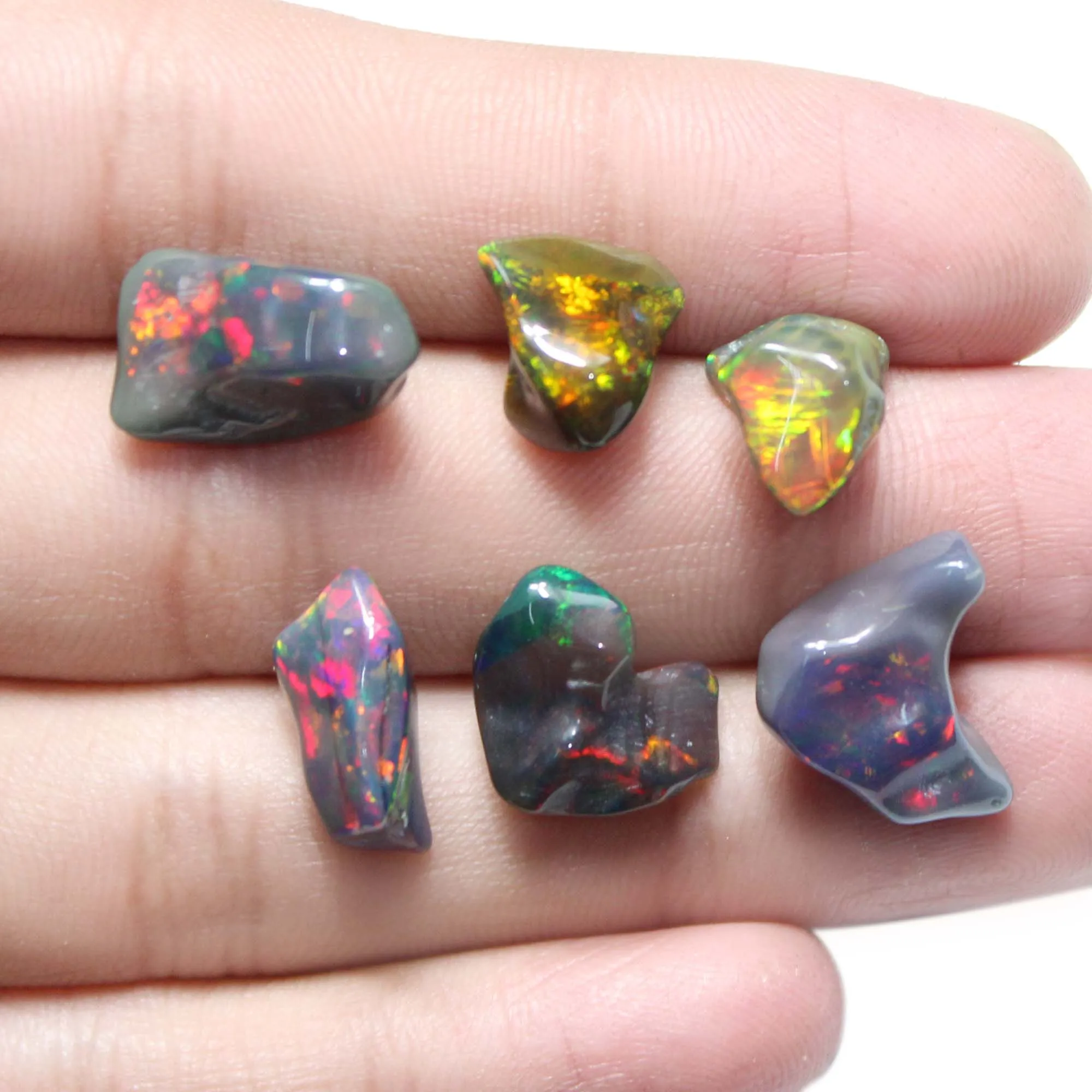 6 шт./партия незакрепленный натуральный черный Эфиопский Опал от 11 до 9x16