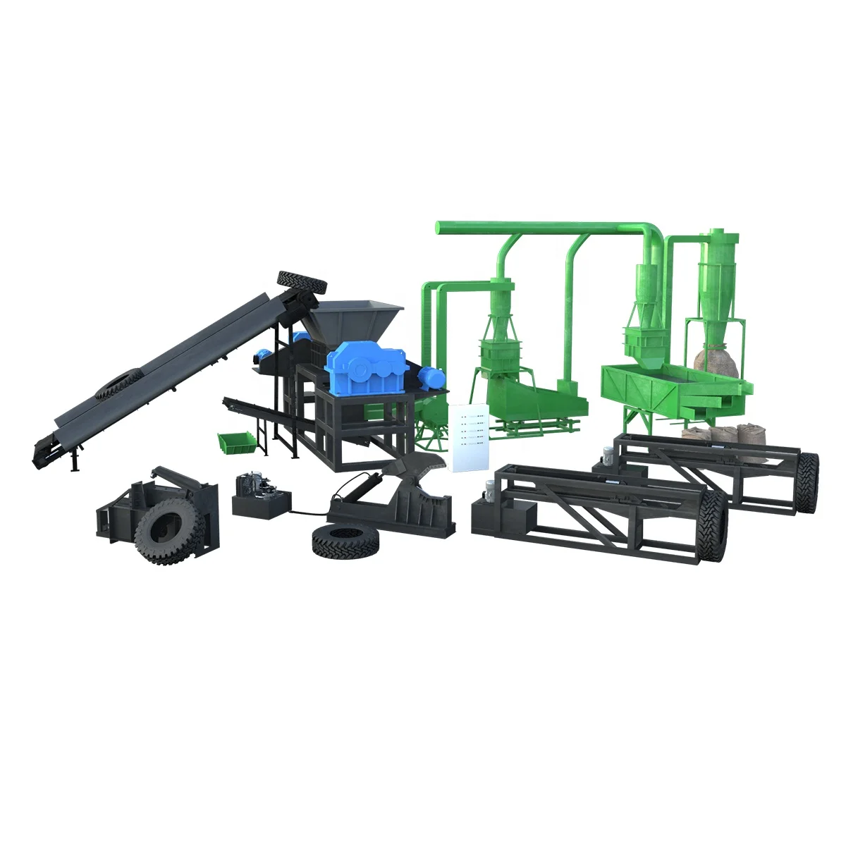 Used car tires recycling plant ATR-1000 tire shredder machine