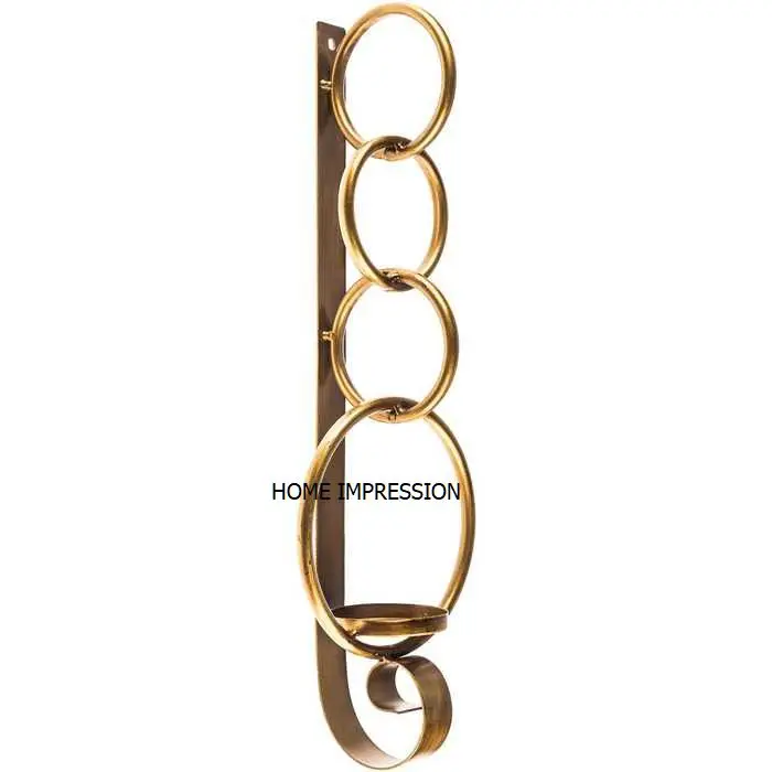 Wrought Iron Floor Standing Candle Holder Wall Tea Light Stand Brass Antique Wall Tealight Leaf Candle Holder Affordable Price