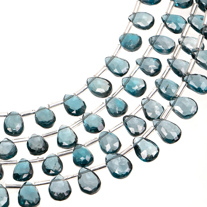 Граненые бусины в форме груши с голубым топазом Лондона граненые бусины с голубым топазом