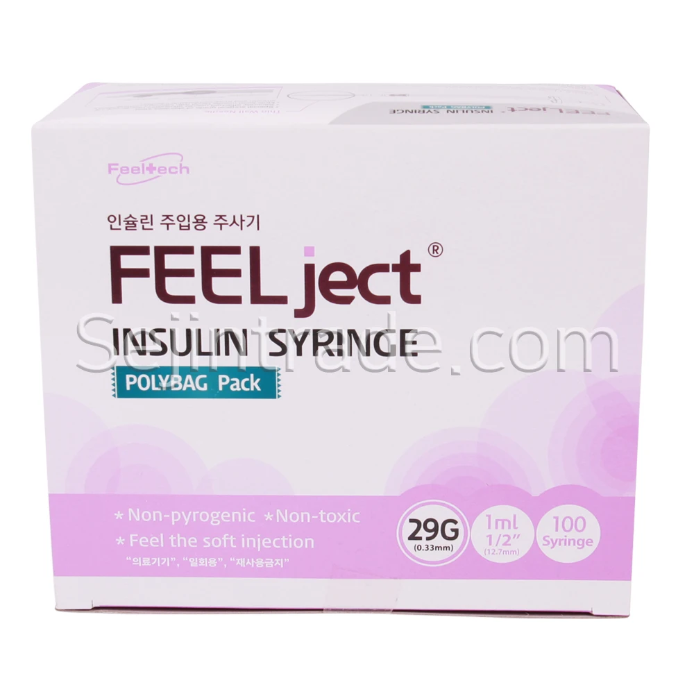 
Feelject Korea TOP Factory wholesale disposable insulin syringe with needle 1cc High Quality Medical Empty 29g,30g,31g 