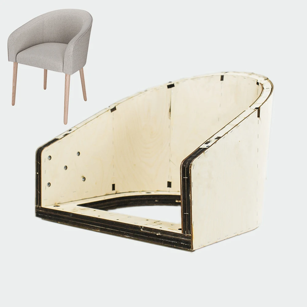 Hot selling dining chair frame birch plywood Wooded chair frame with solid wood legs for dining living room restaurant