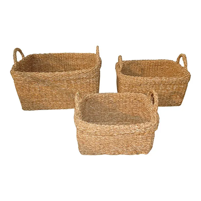 Woven handmade seagrass kitchen storage basket for kitchen room decoration