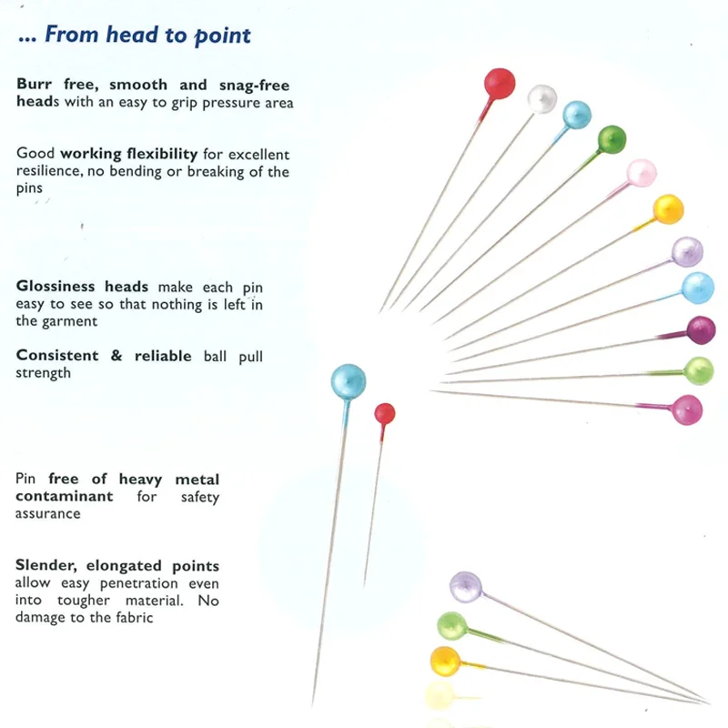 Prym/Newey Pearl Head Pins Stainless Steel for craft sewing decoration white pearl head 1000 pics/box