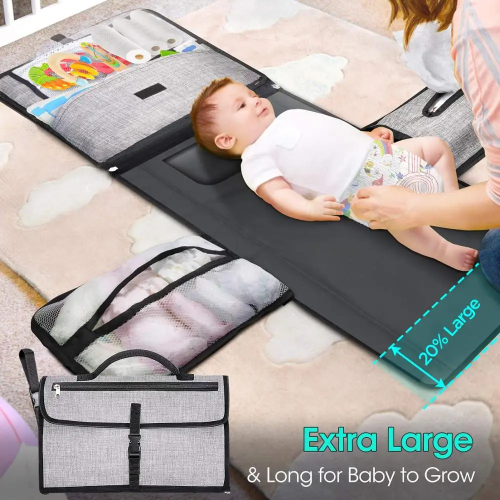  XL 6 Pockets Holding Anything Diaper changing mat Portable Baby Changing