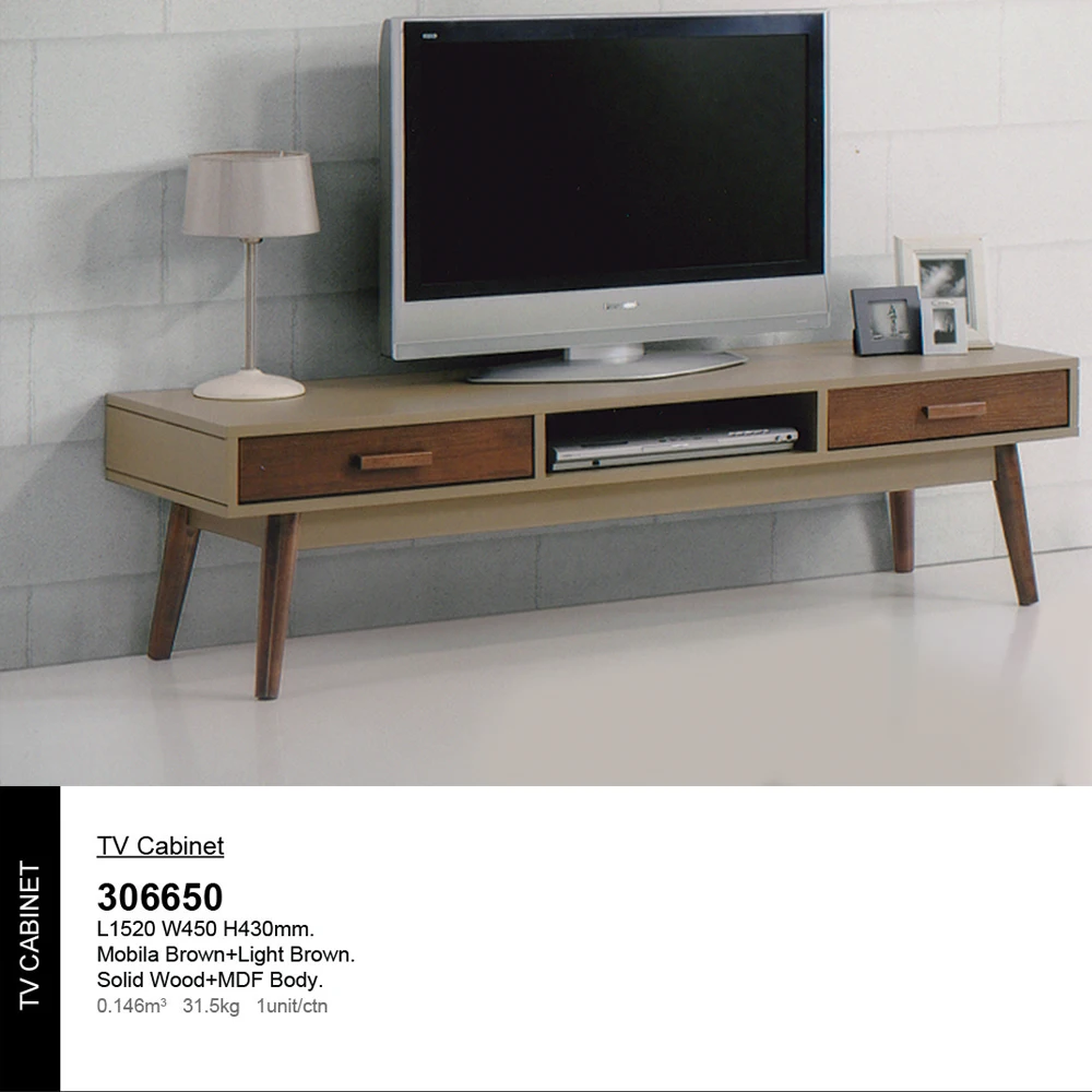 Solid TV Cabinet 306650 Modern Wood Particle Board MDF Storage High Durability Design For Home Office Showroom Malaysia