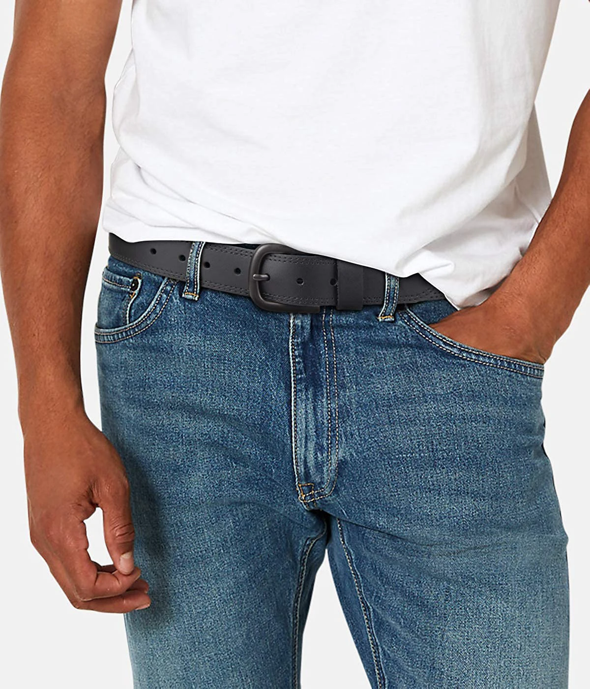 Manufacturers Top Quality Black Genuine Leather New Fashion Belt Direct Leather Belt Business Casual Pants Jeans Belt For Men